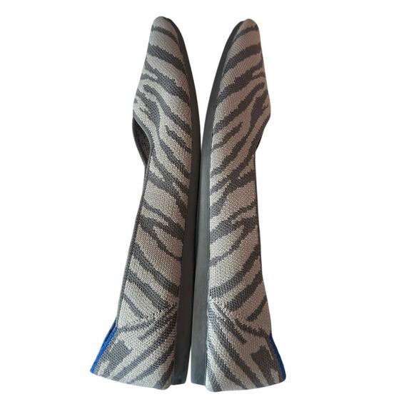 Rothy’s Women’s The Point Gray Zebra Ballet Flats Size 8 Pointed Toe Casual - Picture 5 of 7